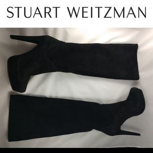 Stuart Weitzman knee high stiletto suede boots 7 M